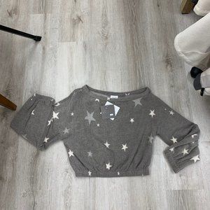 NWT LELIS Long Sleeve Star Crop Top